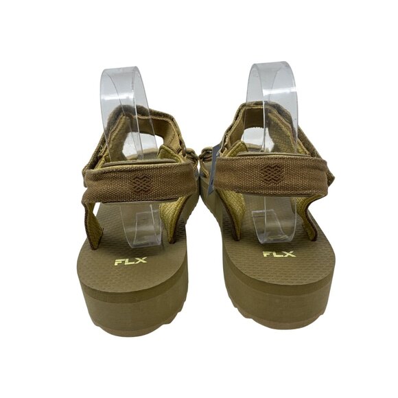 FLX Womens Tan Adjustable Strap Sandals With Textured Sole Size 10M - Picture 3 of 13